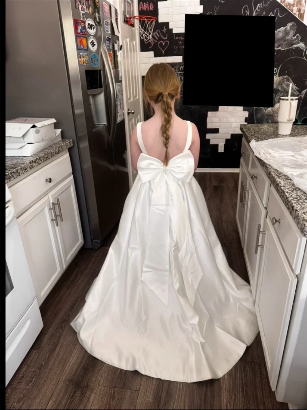 MissAcc Ivory Bow-Back Formal Dress for Girls